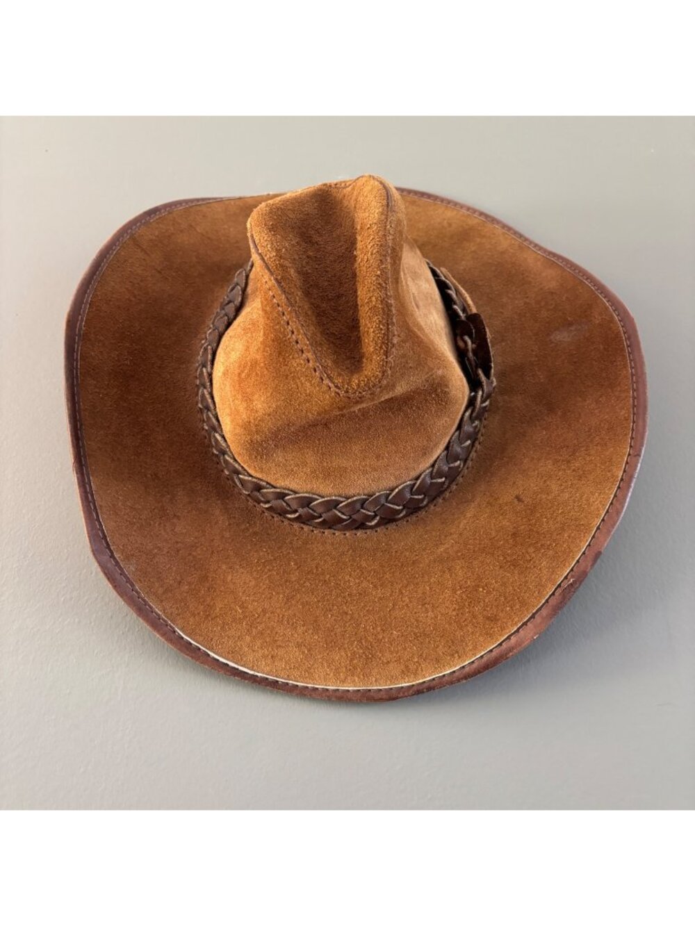 Vintage Drifter Western Cowboy Hat Brown Leather California Made Small